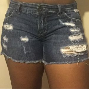 Ripped Jean Shorts